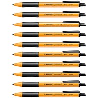 Stabilo Pointball Retractable Ballpoint Pen, Black, Pack of 10 Stabilo Pointball Retractable Ballpoint Pen, Black, Pack of 10