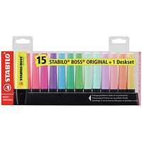 Stabilo Boss Original Highlighter Desk Set Assorted (Pack of 15)