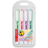 Stabilo Swing Cool Highlighter, Assorted Pastel, Pack of 4