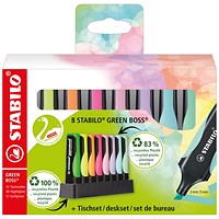 Stabilo Green Boss Highlighter Desk Set, Assorted, Pack of 8