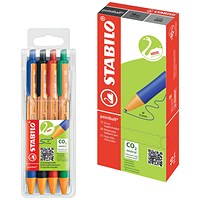 Stabilo Pointball Retrct Pen, Blue, Pack of 10 - Get Stabilo Pointball Ballpoint Pen, Retractable, Assorted, Pack of 4 Free