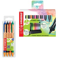 Stabilo Green Boss Highlighter Desk Set, Assorted, Pack of 8 - Get Stabilo Pointball Ballpoint Pen, Retractable, Assorted, Pack of 4 Free