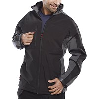 Beeswift Soft Shell Two-Tone Jacket, Black & Grey, Medium