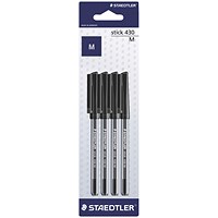 Staedtler Stick 430 Pen Medium Black (Pack of 40)