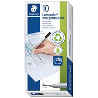 Staedtler 315 Lumocolor Pen, Non-permanent, Medium, Black, Pack of 10