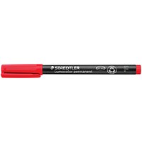 Staedtler 318 Lumocolor Permanent Pen, Fine, Red, Pack of 10
