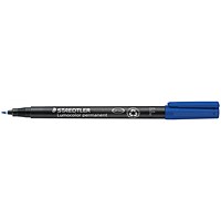 Staedtler 318 Lumocolor Permanent Pen, Fine, Blue, Pack of 10