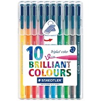 Staedtler Tri+ Color Fibre Tip Pen Assorted (Pack of 10) 323SB10