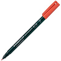 Staedtler 318 Lumocolor Permanent Pen, Fine, Red, Pack of 10