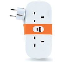 Status 2 Way Euro Travel Socket 1.4 Metre