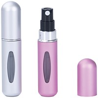 Status Travel Perfume Atomisers Silver/Rose Pink (Pack of 2)
