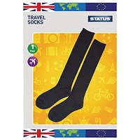 Status Travel Socks, Black, Size 6-9, Pack of 10