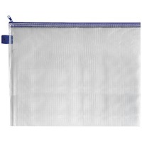 Everyday 275x360mm Mesh Zip Bags, Blue, Pack of 5