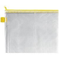 Everyday 255x205mm Mesh Zip Bags, Yellow, Pack of 5