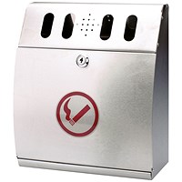 Curved Wall Mounted Ash Bin, Silver, 3.7 Litre
