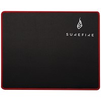 SureFire Silent Flight 320 Gaming Mouse Pad, Black and Red