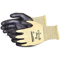Superior Glove Dexterity Nitrile Palm-Coated Cut-Resistant String-Knit Gloves, Black, 2XL
