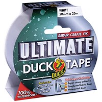 Ducktape Ultimate Heavy Duty Tape Fabric 50mmx25m White (Pack of 6)