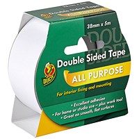 Ducktape Double-Sided Interior Tape, 38mmx5m, Clear, Pack of 6