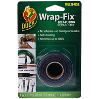 Ducktape Wrap-Fix Self-Fusing Repair Tape 25mmx3m (Pack of 6)