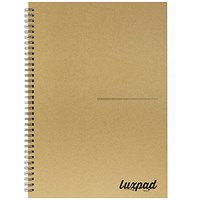 Silvine Luxpad Recycled Hardback Kraft Notebook, A4, Ruled & Perforated, 160 Pages