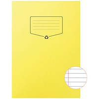 Silvine Recycled Exercise Book Lined with Margin 64 Pages A4 Yellow (Pack of 10)