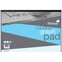 Silvine 110mm Graph Pad, A3, 90gsm, 50 Sheets Silvine 110mm Graph Pad, A3, 90gsm, 50 Sheets