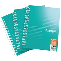 Silvine Luxpad Professional Wirebound Notebook, A5+, Ruled with Margin, 200 Pages, Pack of 3