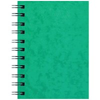 Silvine Luxpad Wirebound Notebook, A6, Ruled & Perforated, 200 Pages, Green, Pack of 6