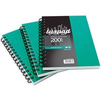 Silvine Luxpad Wirebound Notebook, A5, Ruled & Perforated, 200 Pages, Green, Pack of 6