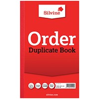 Silvine Duplicate Order Book, 100 Sets, 210x127mm, Pack of 6