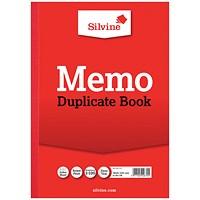 Silvine Duplicate Memo Book, 100 Sets, A4, Pack of 6