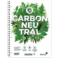 Silvine Carbon Neutral Notebook, A4, Ruled & Perforated, 120 Pages, White, Pack of 5