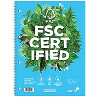 Silvine FSC Certified Wirebound Notebook, A4, Ruled & Perforated, 160 Pages, Blue, Pack of 5