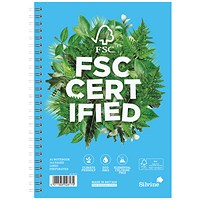 Silvine FSC Certified Wirebound Notebook, A5, Ruled & Perforated, 160 Pages, Blue, Pack of 5