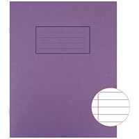 Silvine Exercise Book, Ruled, 229x178mm, Purple, Pack of 10