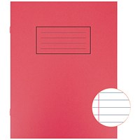 Silvine Exercise Book, Ruled, 229x178mm, Red, Pack of 10