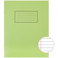 Silvine Exercise Book, Ruled, 229x178mm, Green, Pack of 10