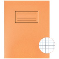 Silvine Exercise Book, 5mm Squares, 229x178mm, Orange, Pack of 10