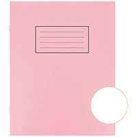 Silvine Exercise Book, Plain, 229x178mm, Pink, Pack of 10