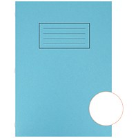 Silvine Plain Exercise Book, A4, 80 Pages, Blue, Pack of 10