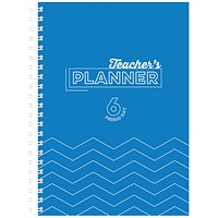 Silvine Teacher Academic Planner and Record, A4, 6 Day Period, Blue