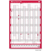 Sasco Compact Portrait Year Planner, Unmounted, 405x610mm, 2026