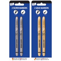 Tallon Gold and Silver Marker Pens, 12 Twin packs of 2 Pens (24 in total)