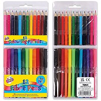 Artbox 12 Fibre Pens and 12 Half Size Pencils Assorted Pack of 12