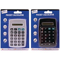 Tallon Black/Silver 8-Digit Pocket Calculator (Pack of 12) 6178