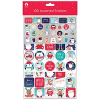 Christmas Activity Assorted Stickers x100 Pack of 12