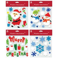 Christmas Home Decoration Window Gels Square Pack of 24