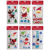 Christmas Home Decoration Window Gels Pack of 12