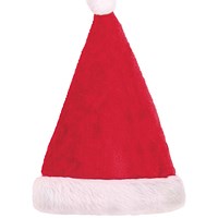 Christmas Plush Classic Santa Hat Pack of 12